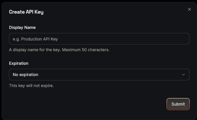 建立 API Key